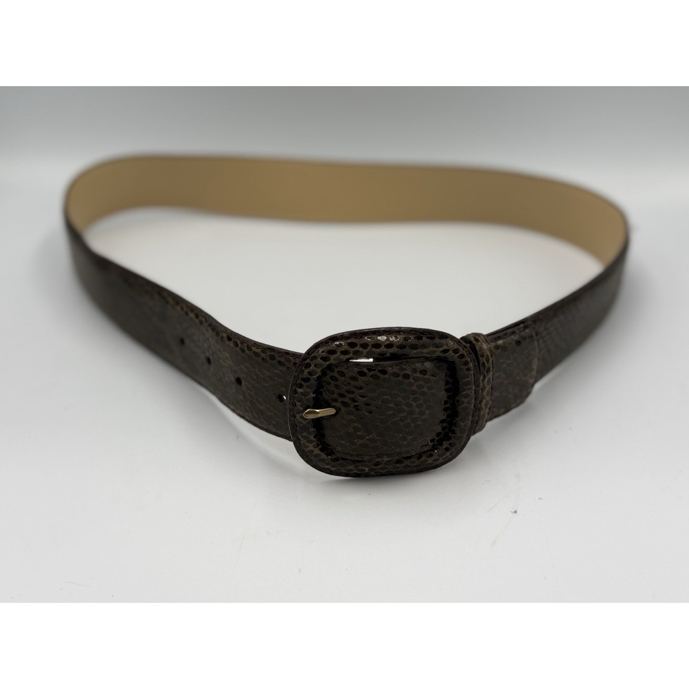 WCM New York Genuine Italian Leather Belt Women Size M Brown 1.75" Wide 39" Long